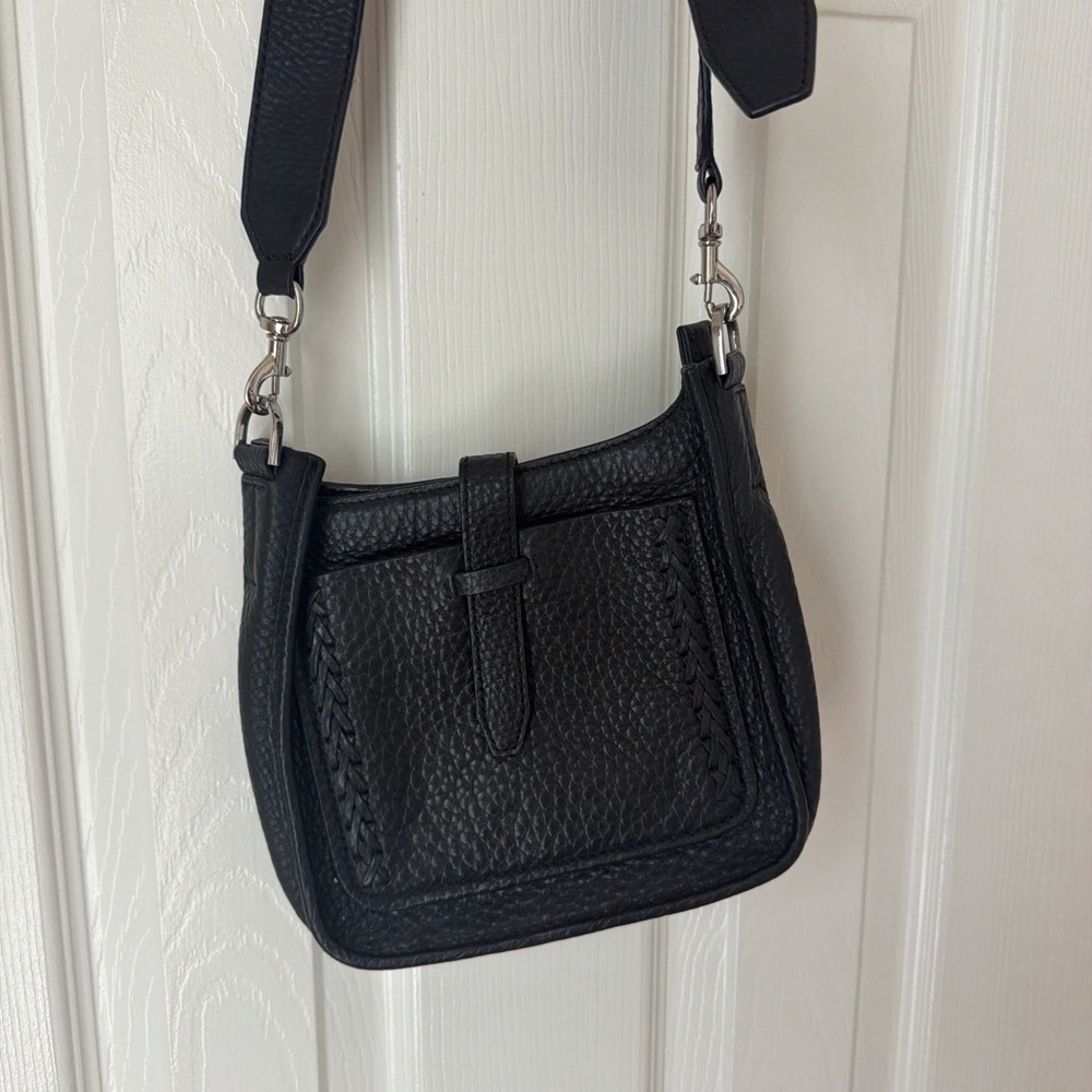 Rebecca Minkoff Black Textured Leather Crossbody Bag - Picture 1 of 6